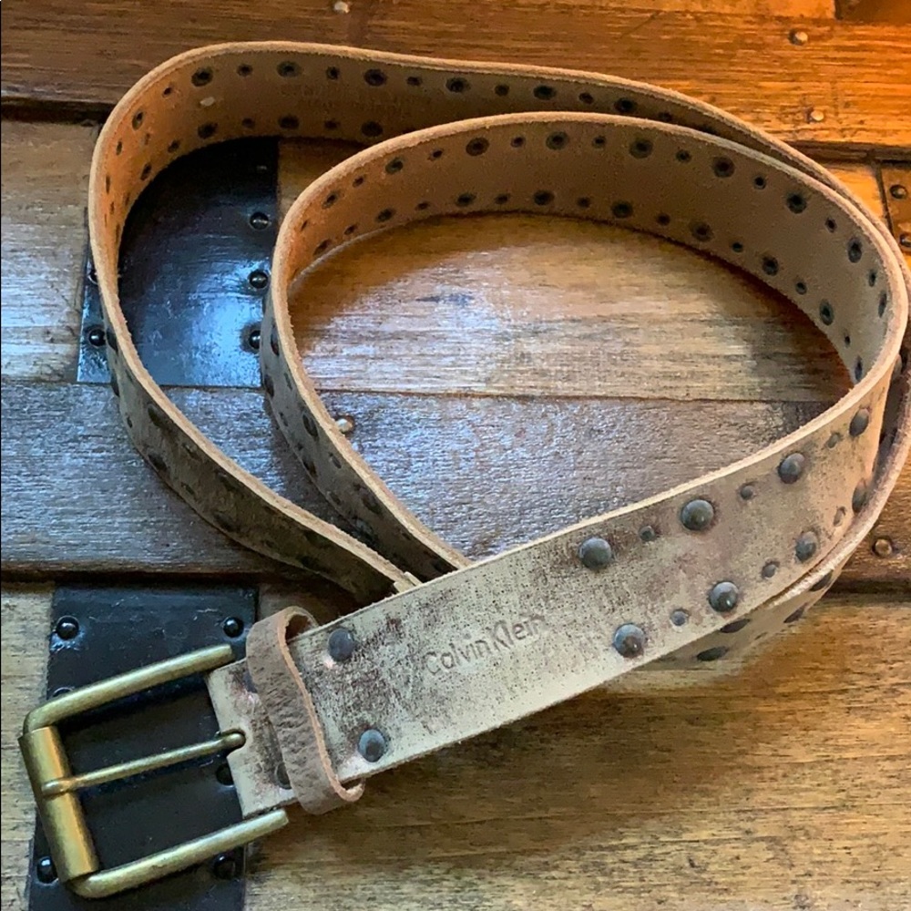 Vintage Calvin Klein studded leather belt